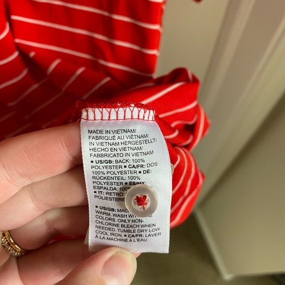 Men’s Red Striped Polo - Picture 3 of 4